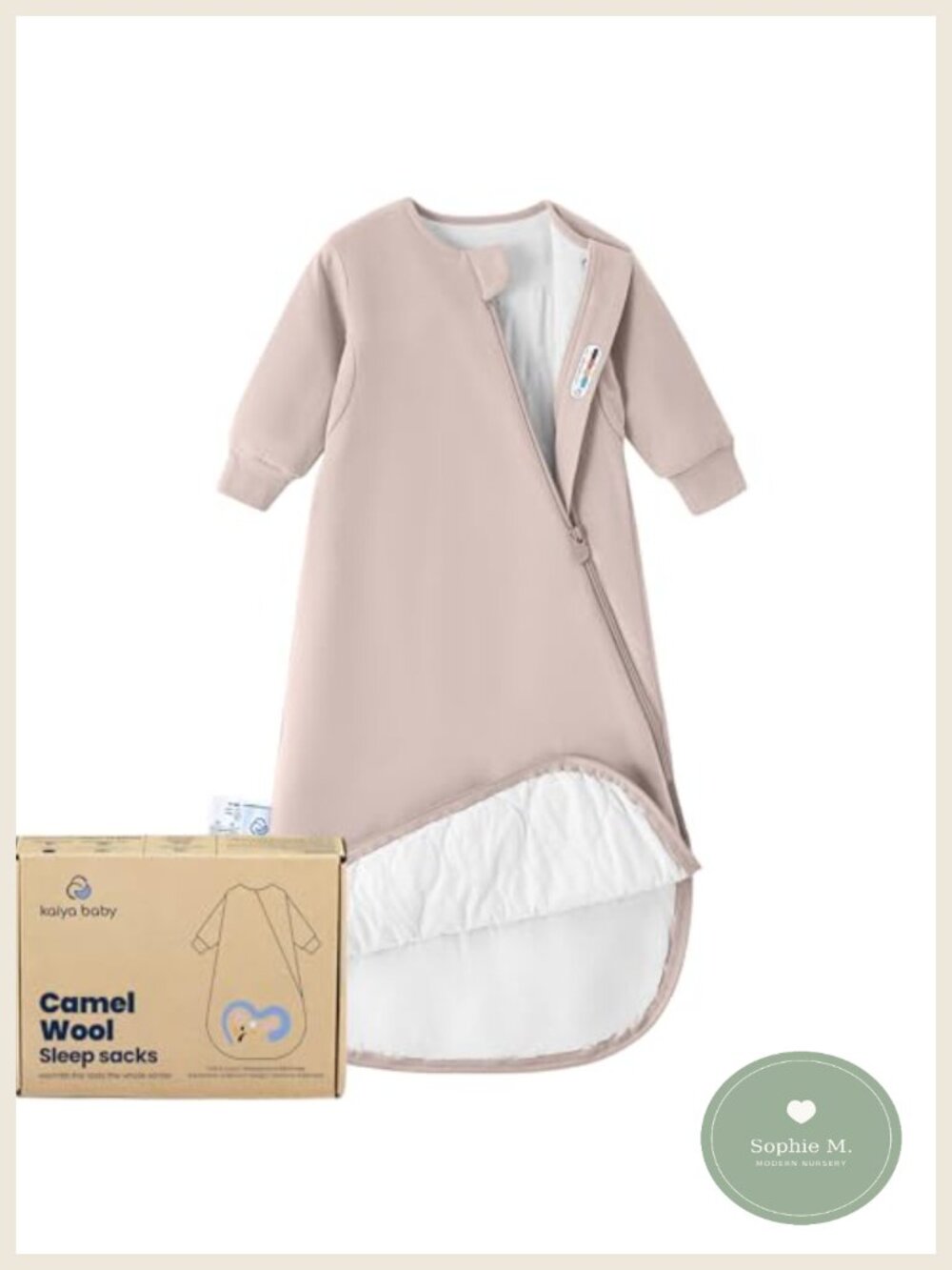 Organic Cotton Baby Sleep Sack Long Sleeve 1.0 TOG Wearable Blanket 6-18M